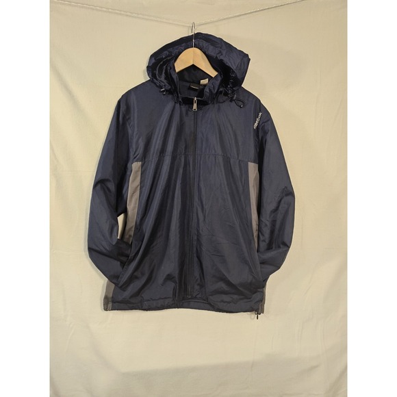 Mens Vintage Reebok Windbreaker Jacket Size: XL Navy Blue And Grey K084 - Picture 1 of 12